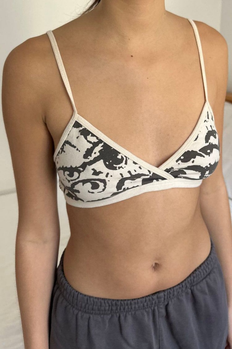 Soutien Gorge Brandy Melville Polina Eye Blanche Noir | GOE-61534566